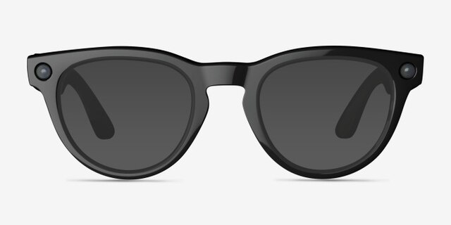 Ray-Ban Meta Headliner Low Bridge Fit Sleek Black Plastic from EyeBuyDirect, with Tinted Lenses