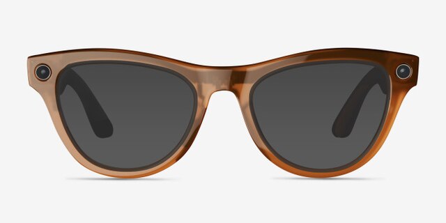 Ray-Ban Meta Skyler Shiny Caramel Plastic from EyeBuyDirect, with Tinted Lenses