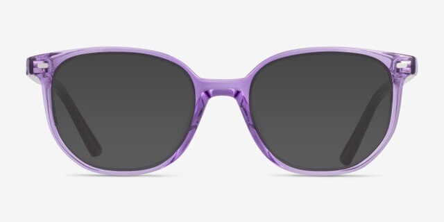 Ray-Ban Junior Ellot Transparent Violet PlasticEyeglass Frames from EyeBuyDirect, with Tinted Lenses