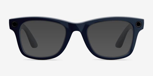 Ray-Ban Meta Wayfarer (Gen 2) Shiny Cosmic Blue Plastic from EyeBuyDirect, with Tinted Lenses