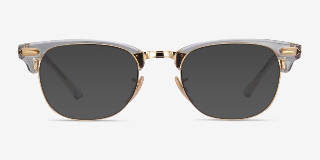 Ray-Ban RB5154 Clubmaster Gold Transparent Acetate-metalEyeglass Frames from EyeBuyDirect, with Tinted Lenses