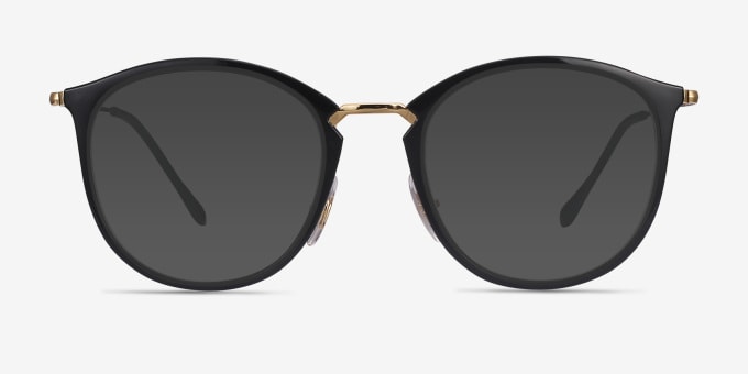 Ray-Ban RB7140 - Round Black Gold Frame Glasses For Women