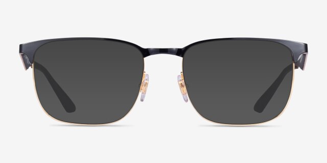 Ray-Ban RB6363 Black Gold MétalMontures de lunettes de vue d'EyeBuyDirect, Avec des Verres Teintés