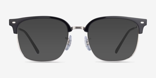 Ray-Ban RB7216 New Clubmaster Black Silver PlasticEyeglass Frames from EyeBuyDirect, with Tinted Lenses