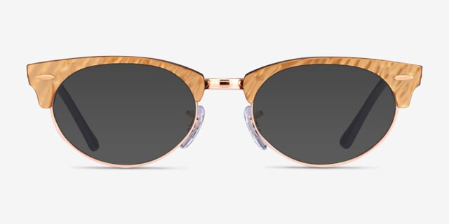 Ray-Ban RB3946V Shiny Gold AcetateEyeglass Frames from EyeBuyDirect, with Tinted Lenses