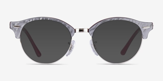 Ray-Ban RB4246V Clubround Shiny Gray AcetateEyeglass Frames from EyeBuyDirect, with Tinted Lenses