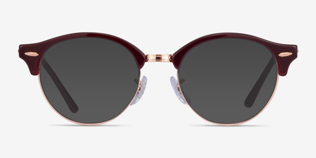 Ray-Ban RB4246V Clubround Dark Purple Gold AcetateEyeglass Frames from EyeBuyDirect, with Tinted Lenses