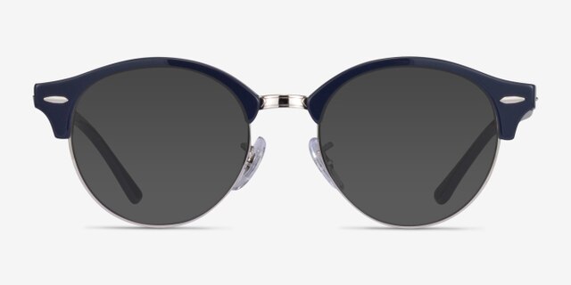 Ray-Ban RB4246V Clubround Navy Silver AcetateEyeglass Frames from EyeBuyDirect, with Tinted Lenses
