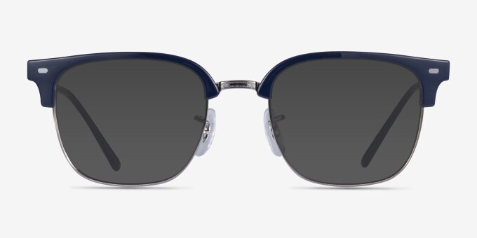 RayBan new clubmster rb7216 ブルーライト 度なし Ray-Ban RB7216 New Clubmaster - Browline Black Silver Frame