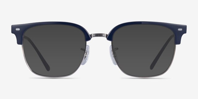 Ray-Ban RB7216 New Clubmaster Blue Silver PlasticEyeglass Frames from EyeBuyDirect, with Tinted Lenses