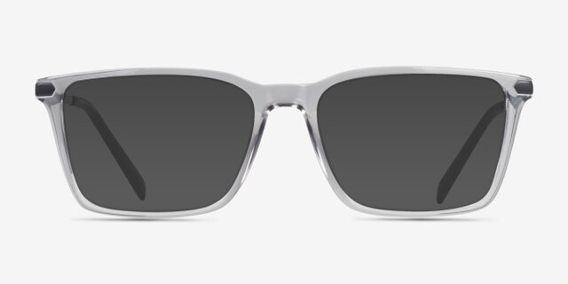 Armani Exchange AX3077 - Rectangle Shiny Transparent Gray Frame Glasses ...
