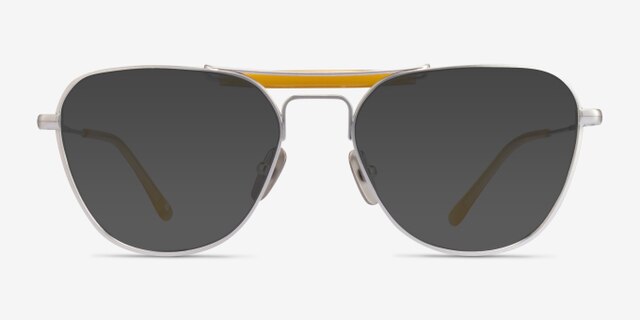 Ray-Ban RB8064V Brushed Silver TitaniumEyeglass Frames from EyeBuyDirect, with Tinted Lenses