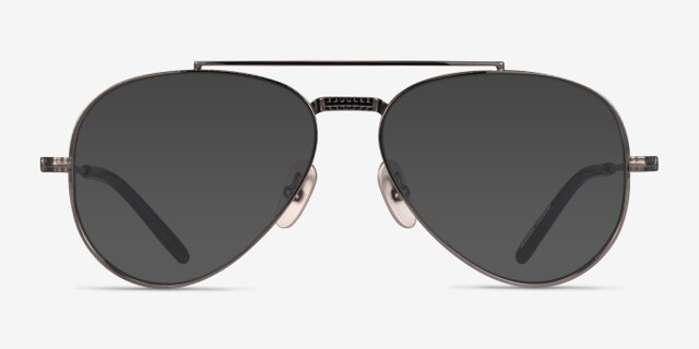 Ray-Ban RB8225V Aviator Gunmetal TitaniumEyeglass Frames from EyeBuyDirect, with Tinted Lenses