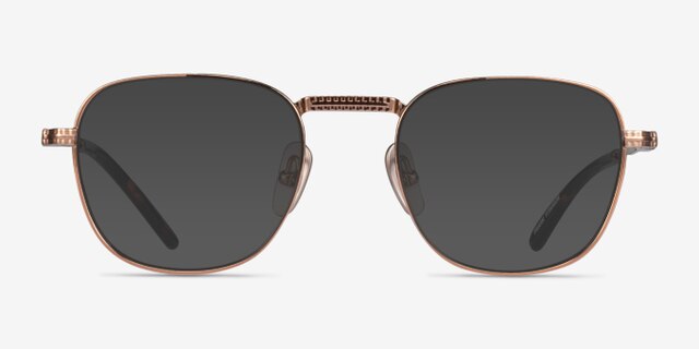 Ray-Ban RB8258V Frank Shiny Rose Gold TitaniumEyeglass Frames from EyeBuyDirect, with Tinted Lenses