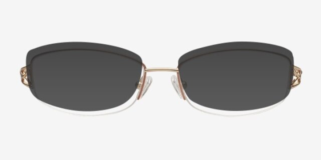 Aisha Brown MetalEyeglass Frames from EyeBuyDirect, with Tinted Lenses