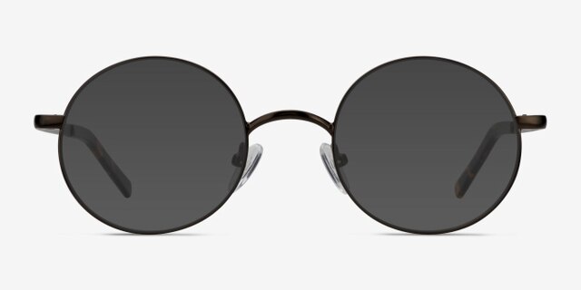 Socrates Gunmetal MetalEyeglass Frames from EyeBuyDirect, with Tinted Lenses