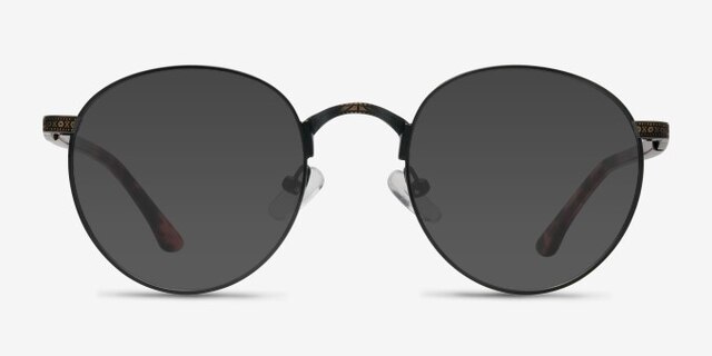 Fitzgerald Matte Black And Tortoise MetalEyeglass Frames from EyeBuyDirect, with Tinted Lenses