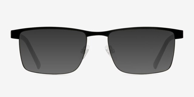 Time Square Black MetalEyeglass Frames from EyeBuyDirect, with Tinted Lenses
