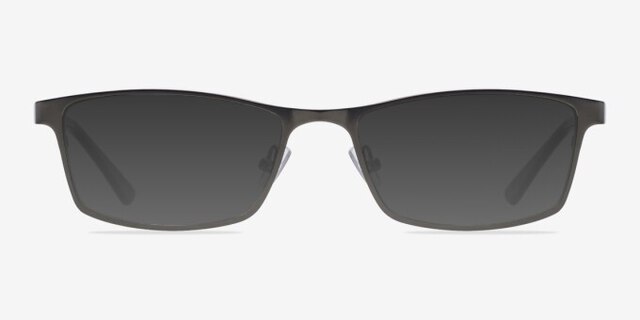 Bradford Gunmetal MetalEyeglass Frames from EyeBuyDirect, with Tinted Lenses