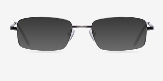 Oakland Gunmetal MetalEyeglass Frames from EyeBuyDirect, with Tinted Lenses