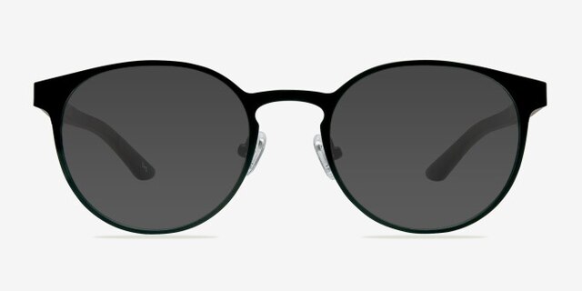 Outline Black Steel & Wood Wood-textureEyeglass Frames from EyeBuyDirect, with Tinted Lenses