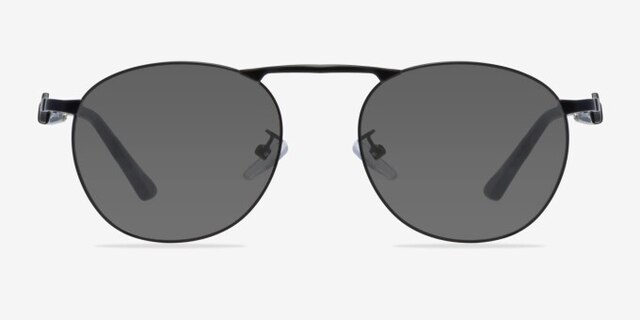 Tarantino Matte Black MetalEyeglass Frames from EyeBuyDirect, with Tinted Lenses