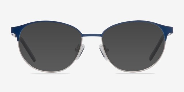Mamba Navy Silver MétalMontures de lunettes de vue d'EyeBuyDirect, Avec des Verres Teintés