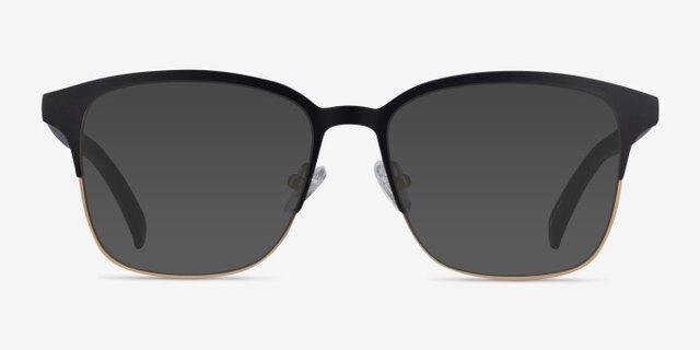 Intense Matte Black & Golden Acetate-metalEyeglass Frames from EyeBuyDirect, with Tinted Lenses