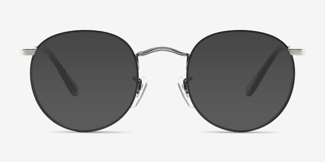 Daydream Black Silver MetalEyeglass Frames from EyeBuyDirect, with Tinted Lenses