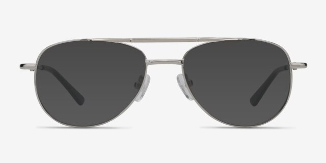 Tasker Silver MetalEyeglass Frames from EyeBuyDirect, with Tinted Lenses