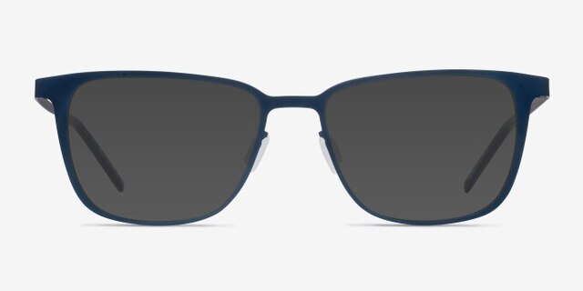 Slight Matte Navy MetalEyeglass Frames from EyeBuyDirect, with Tinted Lenses