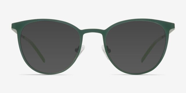 Reunion Matte Green MetalEyeglass Frames from EyeBuyDirect, with Tinted Lenses