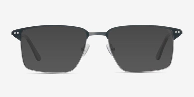 Absolute Black Gunmetal MetalEyeglass Frames from EyeBuyDirect, with Tinted Lenses