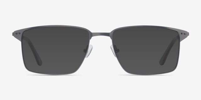 Absolute Gunmetal MetalEyeglass Frames from EyeBuyDirect, with Tinted Lenses
