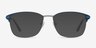 Arcadian Navy Silver MetalEyeglass Frames from EyeBuyDirect, with Tinted Lenses