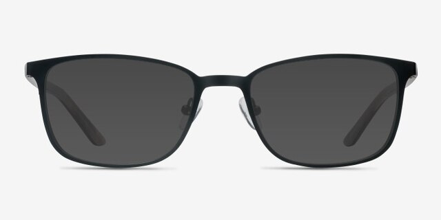 Lines Black MetalEyeglass Frames from EyeBuyDirect, with Tinted Lenses