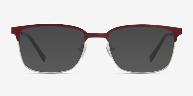 Manchester Burgundy MetalEyeglass Frames from EyeBuyDirect, with Tinted Lenses