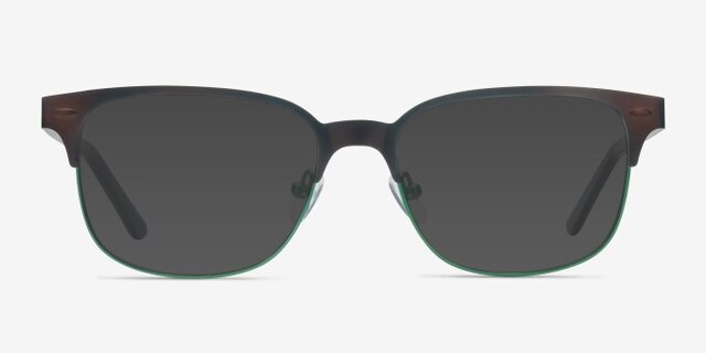 Baker Street Brown Green MétalMontures de lunettes de vue d'EyeBuyDirect, Avec des Verres Teintés