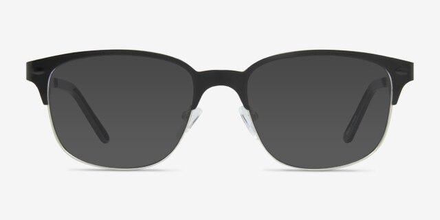 Baker Street Black Silver MetalEyeglass Frames from EyeBuyDirect, with Tinted Lenses