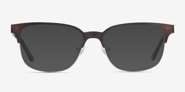 Baker Street Brown Silver MétalMontures de lunettes de vue d'EyeBuyDirect, Avec des Verres Teintés