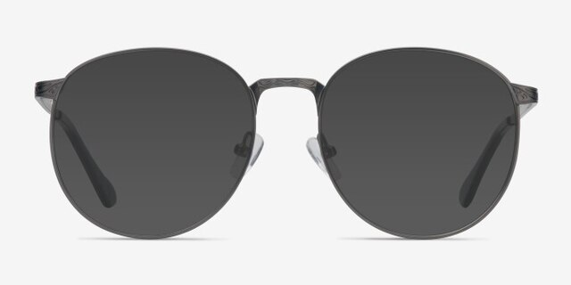 Lotus Gunmetal MetalEyeglass Frames from EyeBuyDirect, with Tinted Lenses