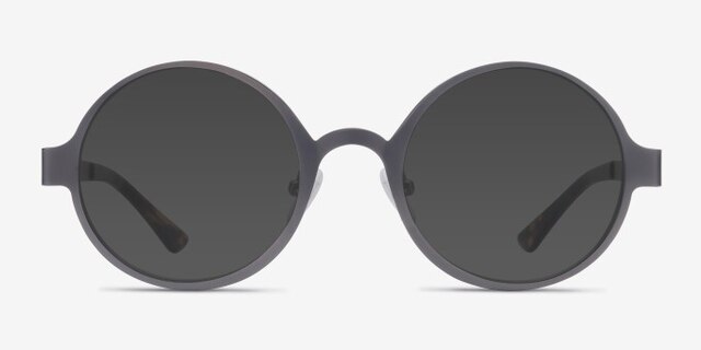Afternoon Gunmetal MetalEyeglass Frames from EyeBuyDirect, with Tinted Lenses