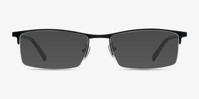 Vega Black MetalEyeglass Frames from EyeBuyDirect, with Tinted Lenses