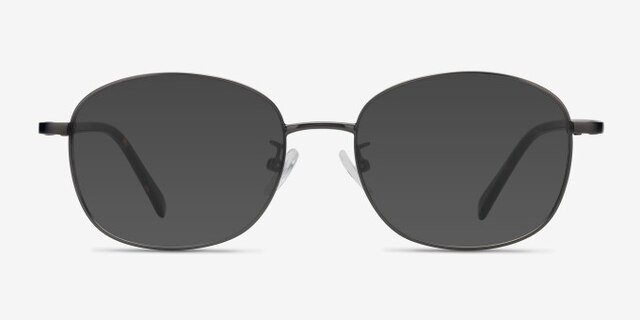 Behold Gunmetal MetalEyeglass Frames from EyeBuyDirect, with Tinted Lenses