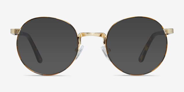 Basquiat Golden & Tortoise MetalEyeglass Frames from EyeBuyDirect, with Tinted Lenses