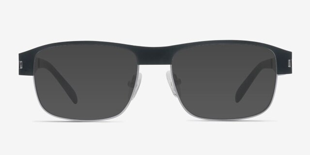 Wallace Matte Black MetalEyeglass Frames from EyeBuyDirect, with Tinted Lenses