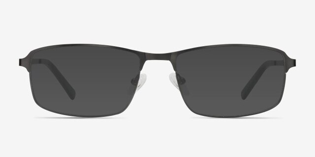 Capacious Matte Gunmetal MétalMontures de lunettes de vue d'EyeBuyDirect, Avec des Verres Teintés