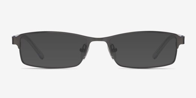 Olsen Gunmetal MetalEyeglass Frames from EyeBuyDirect, with Tinted Lenses