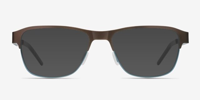 Python Matte Brown MetalEyeglass Frames from EyeBuyDirect, with Tinted Lenses