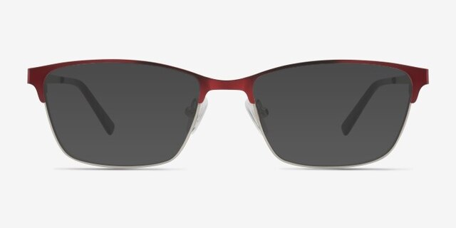 Cascade Red MetalEyeglass Frames from EyeBuyDirect, with Tinted Lenses